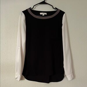 LOFT Black and White Blouse
